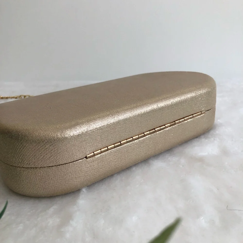 Nina Shell embellished Mina Gold Clutch Crossbody Bag - Picture 5 of 9